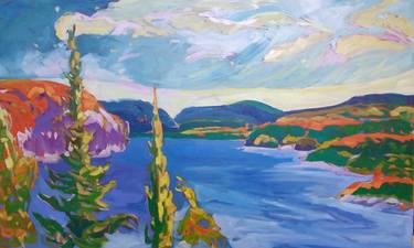 Original Impressionism Landscape Paintings by Kaija Savinainen Mountain