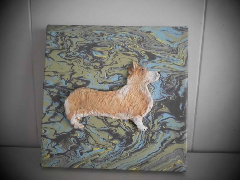 Original Abstract Expressionism Dogs Sculpture by Diane Goodman