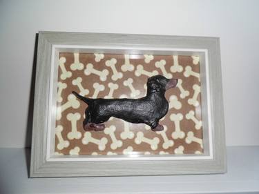Original Figurative Dogs Sculpture by Diane Goodman