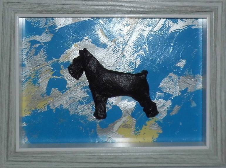 Original Abstract Expressionism Dogs Sculpture by Diane Goodman