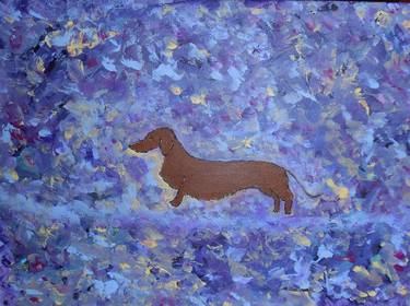 Original Abstract Expressionism Dogs Paintings by Diane Goodman
