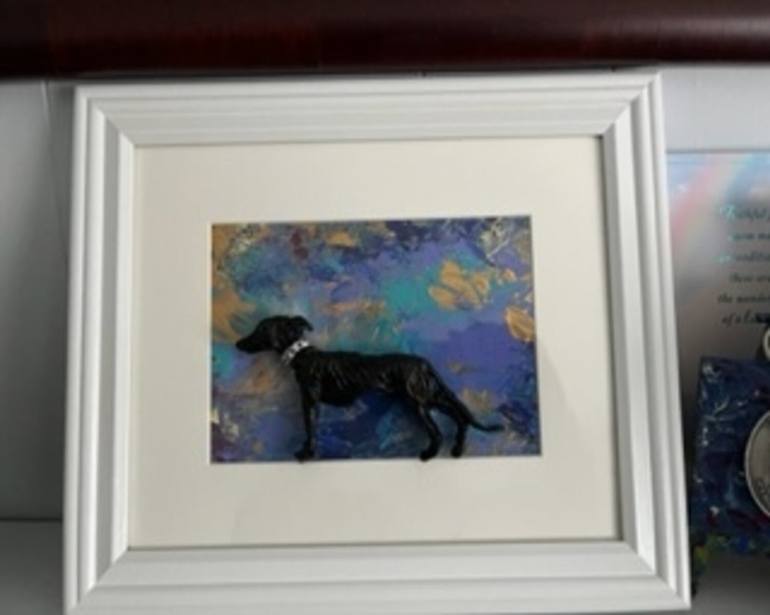 Original Abstract Dogs Sculpture by Diane Goodman