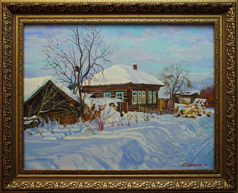 Original Fine Art Rural life Painting by Aleksandr Samohvalov