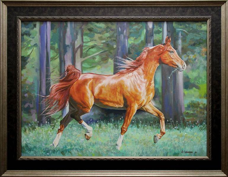 Original Fine Art Horse Painting by Aleksandr Samohvalov