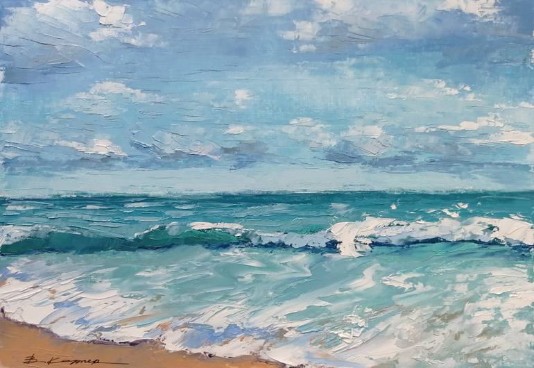 Original Impressionism Seascape Painting by Viktoria Kerner