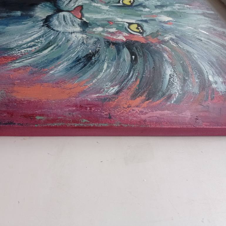 Original Abstract Cats Painting by Viktoria Kerner