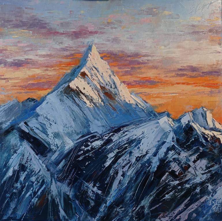 landscape Yet mountainscape The Mountain remains 12×8 print acrylic on canvas