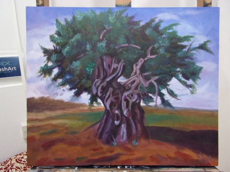 Original Fine Art Tree Painting by Wanda Bush