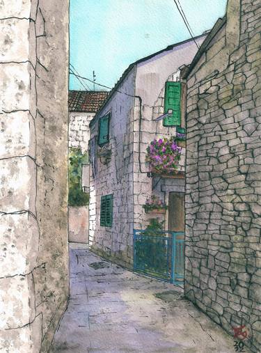 A street in the old city of Split Croatia thumb