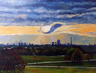 London, the sunrise and the dolphin cloud from Primrose Hill thumb