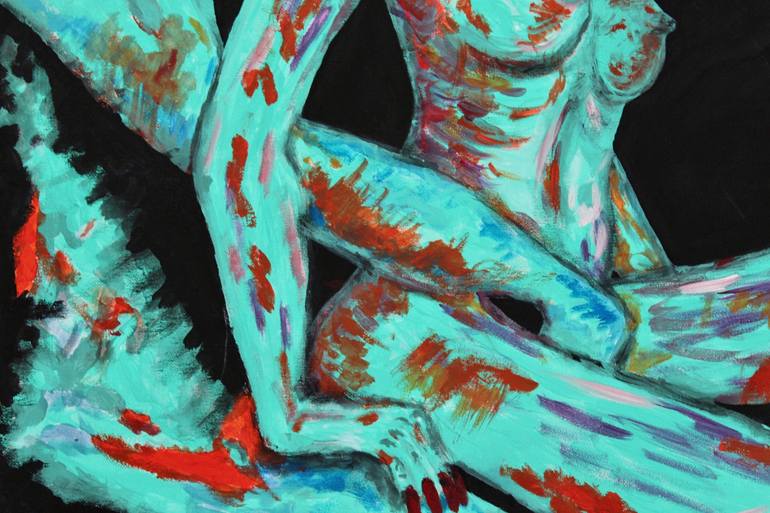 Original Expressionism Erotic Painting by Le Viève