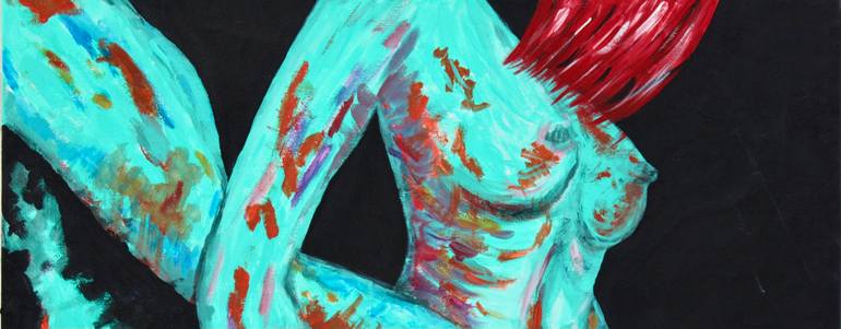 Original Expressionism Erotic Painting by Le Viève