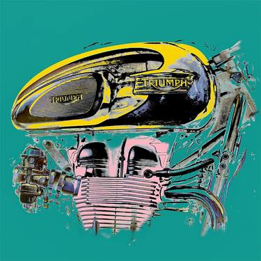 Print of Motorcycle Digital by Tony Leone