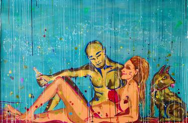 Original Figurative Beach Paintings by Hiranya R