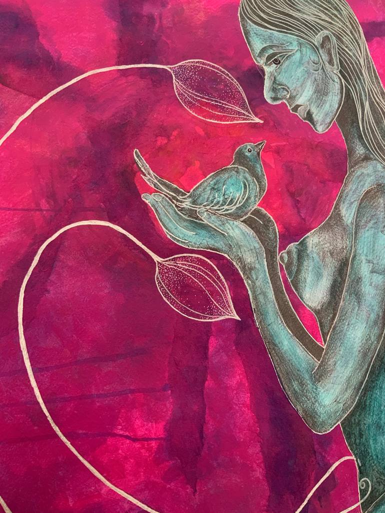 Original Contemporary Women Painting by Hiranya R