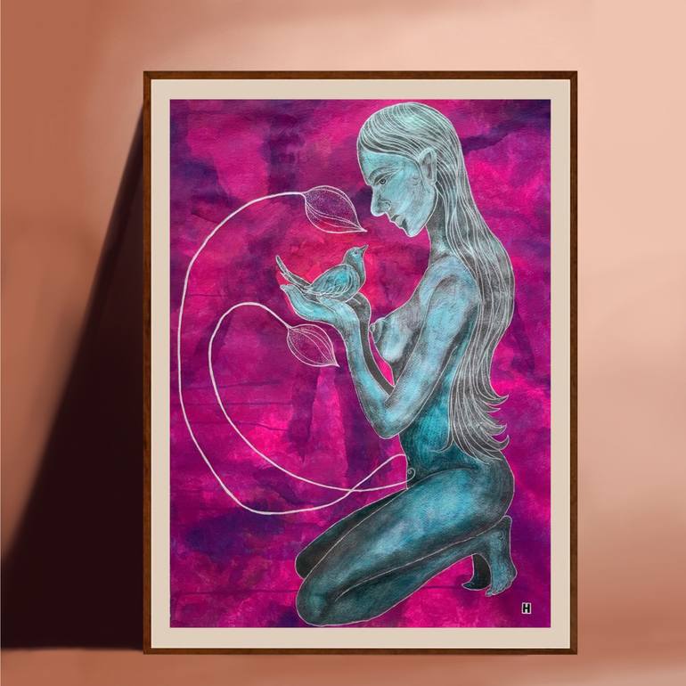 Original Contemporary Women Painting by Hiranya R