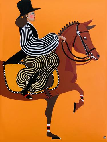 Original Contemporary Horse Painting by Hiranya R