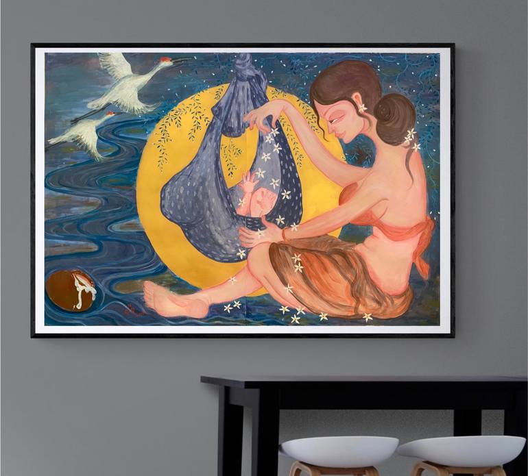 Original Contemporary Women Painting by Hiranya R