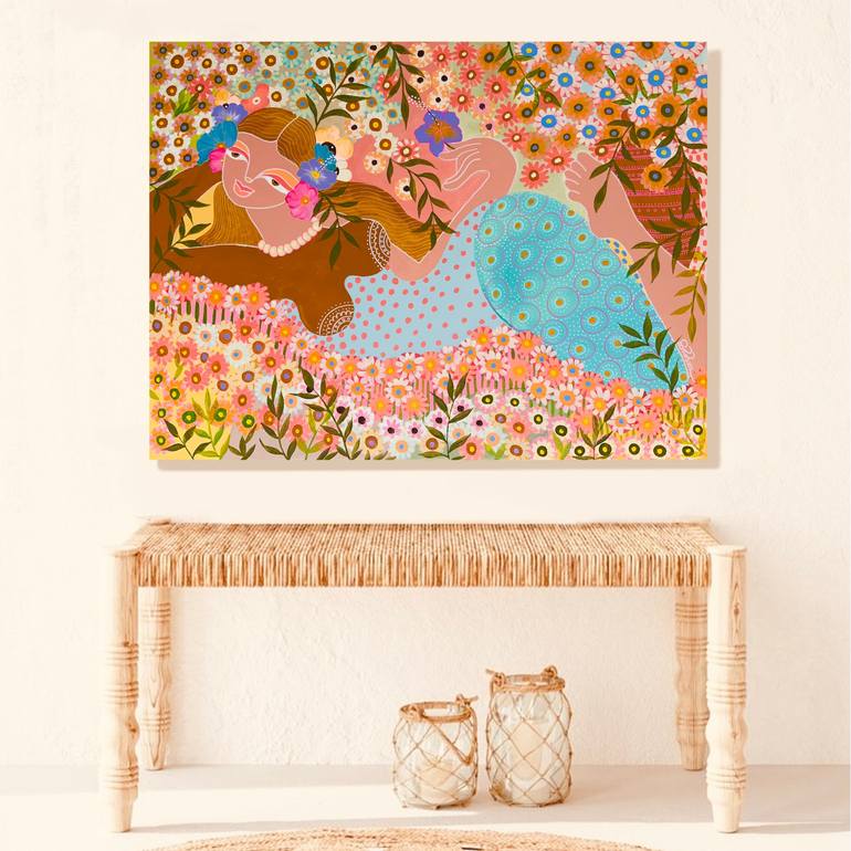Original Figurative Floral Painting by Hiranya R