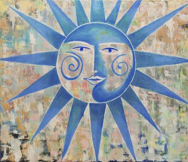 Abstract Sun. Painting oil on canvas 2020 60x70x2 cm thumb