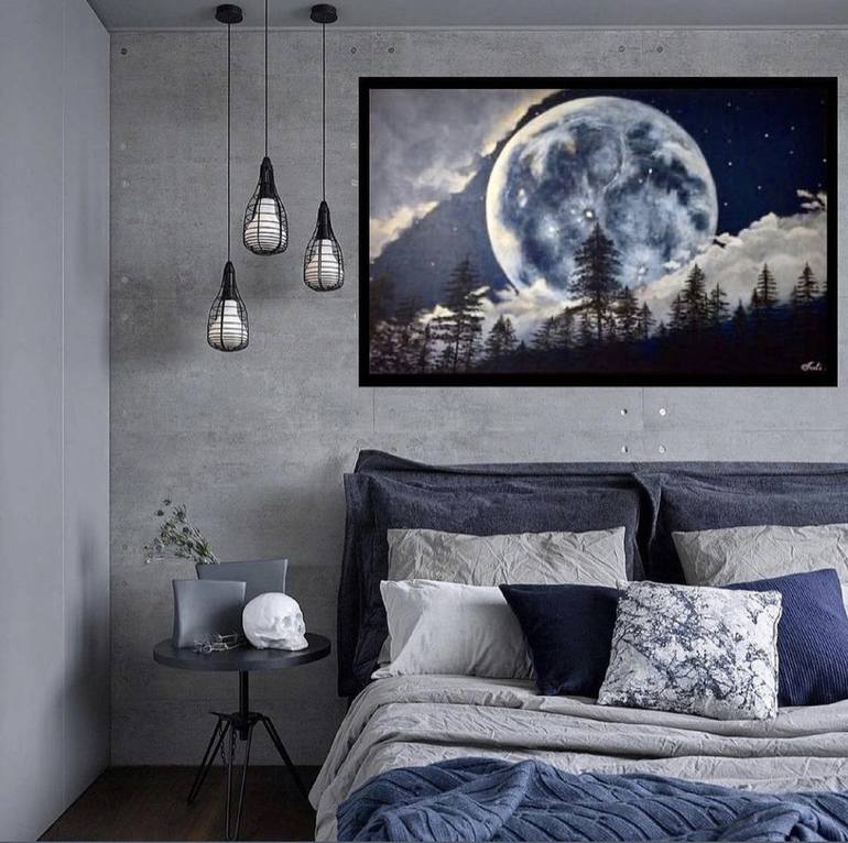 Original Fine Art Outer Space Painting by Yuliia Kravets