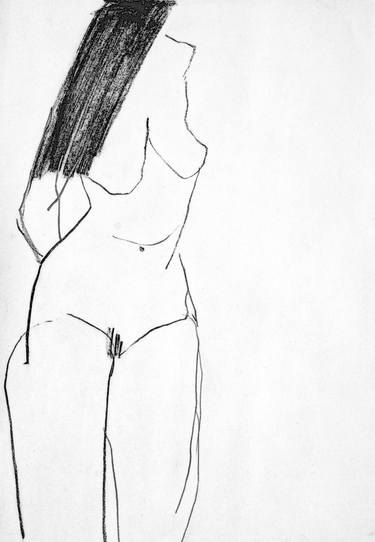 Original Figurative Nude Drawings by Joanna Chimka-Pawłowska