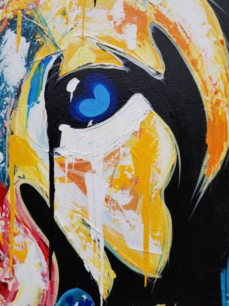 Original Abstract Animal Painting by Kevin Jjagwe