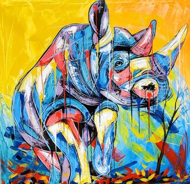 Original Abstract Animal Paintings by Kevin Jjagwe
