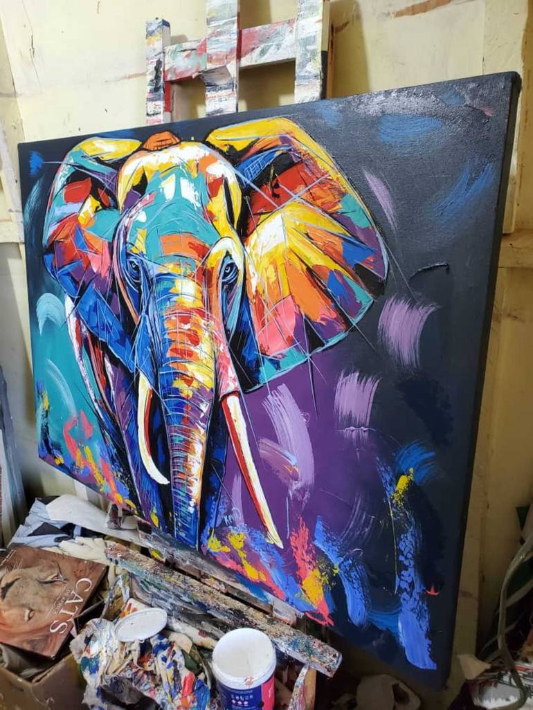 Original Animal Painting by Kevin Jjagwe