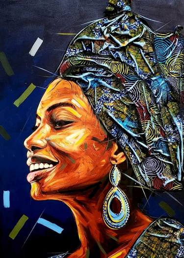 Original Contemporary Portrait Mixed Media by Kevin Jjagwe
