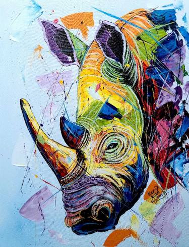 Original Abstract Animal Painting by Kevin Jjagwe