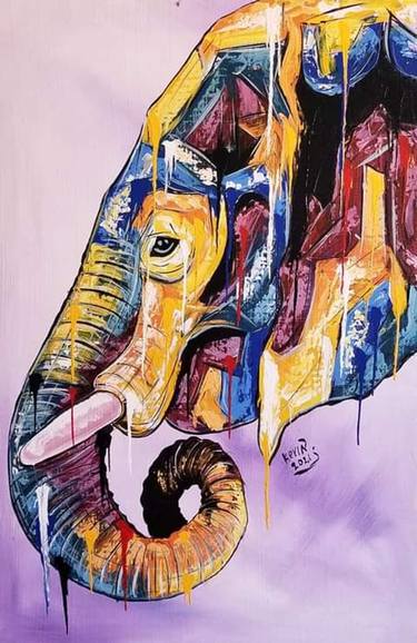 Abstract elephant portrait thumb