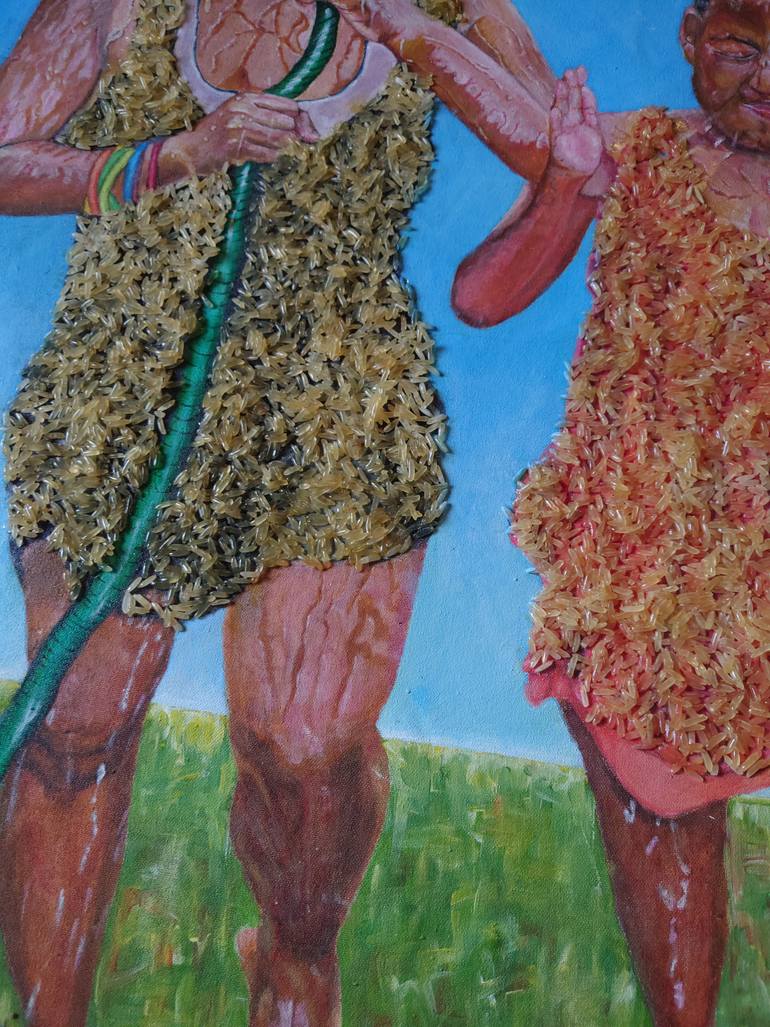 Original Art Deco People Painting by Thokozani Khumalo