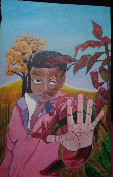 Original Fine Art Kids Paintings by Thokozani Khumalo