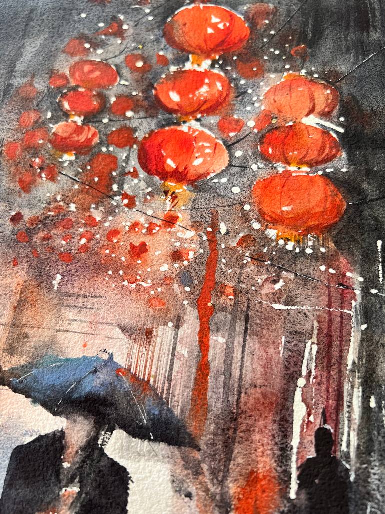 Original Abstract Expressionism People Painting by Zuleyha Aydogdu