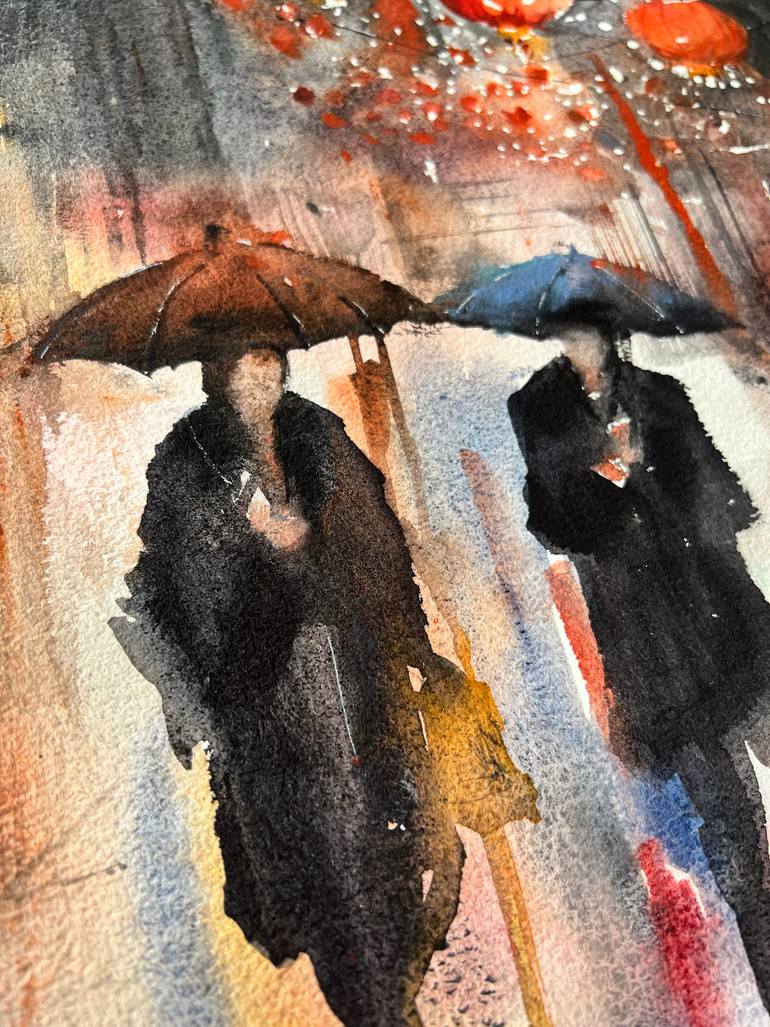 Original Abstract Expressionism People Painting by Zuleyha Aydogdu