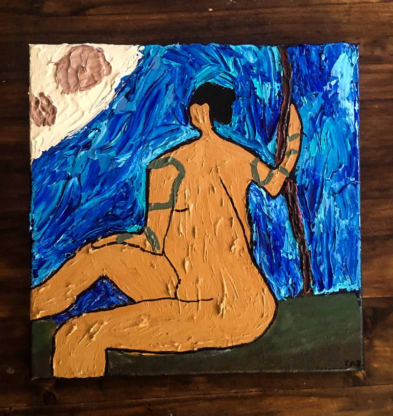 Original Figurative Nude Painting by Paz Zaragoza