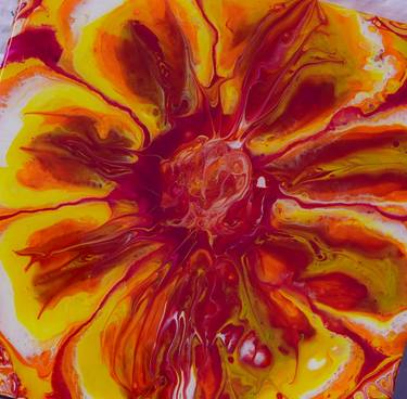 Original Abstract Floral Paintings by Shay write