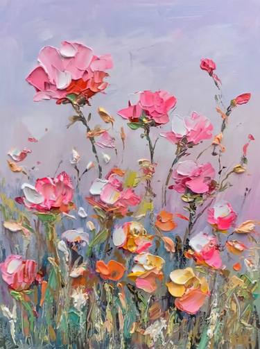 Original Fine Art Floral Paintings by Angela Jeanine