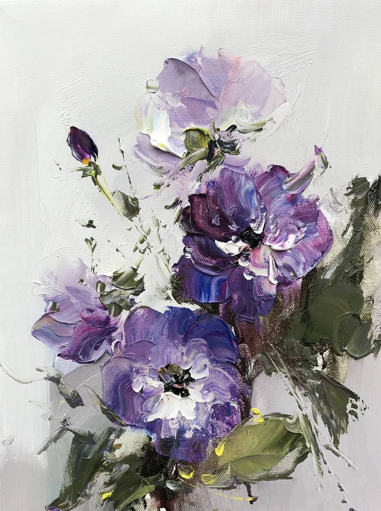 Purple Flowers Painting by Angela Jeanine Saatchi Art