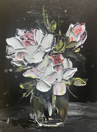 Original Abstract Floral Paintings by Angela Jeanine