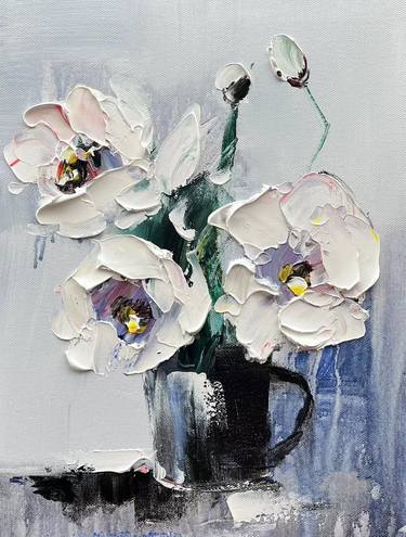 Original Art Deco Floral Paintings by Angela Jeanine