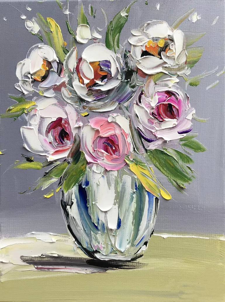 flowers Painting by Angela Jeanine | Saatchi Art