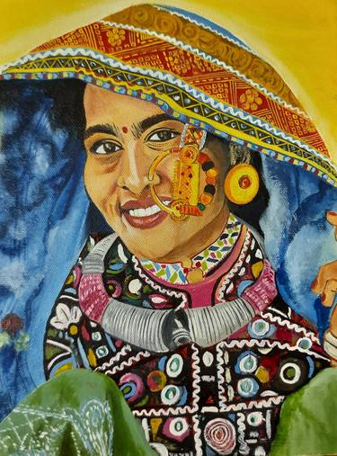 Print of Folk Women Paintings by RIDDHIBAHEN MISTRY