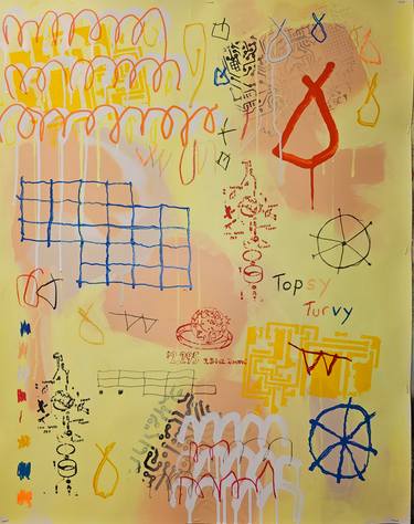 Original Abstract Expressionism Graffiti Paintings by Peter Pryor