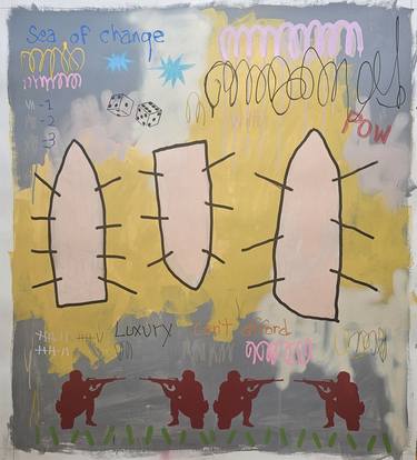 Original Abstract Expressionism Graffiti Mixed Media by Peter Pryor