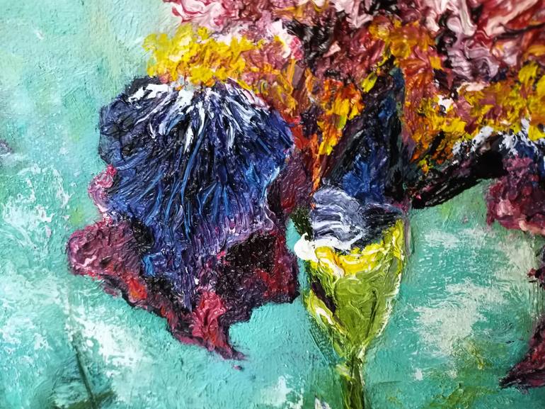 Original Abstract Expressionism Floral Painting by Nika Mayer