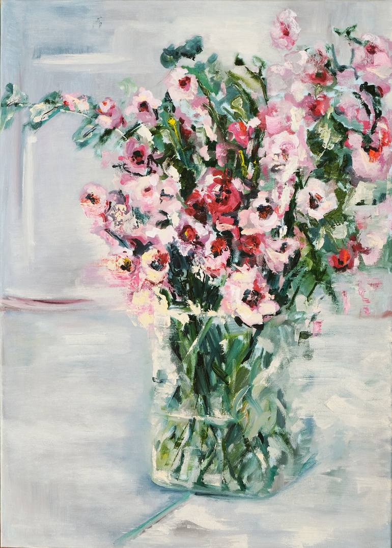 Original Expressionism Floral Painting by Nika Mayer