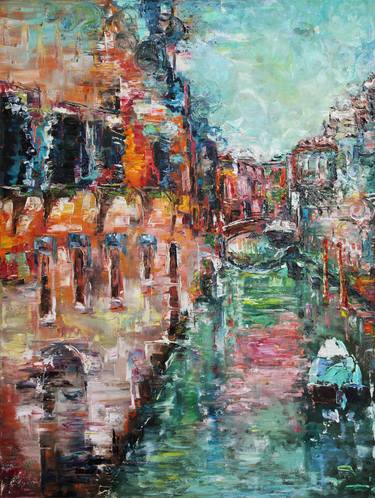 Original Abstract Cities Paintings by Nika Mayer