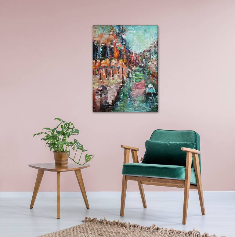 Original Abstract Cities Painting by Nika Mayer